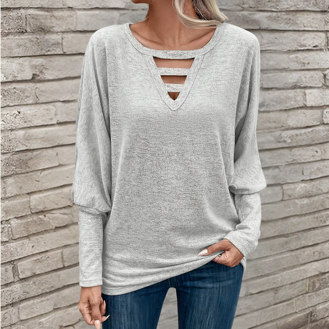 Casual long-sleeved women's top -Cataleya