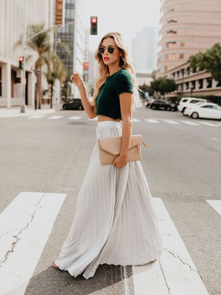 Fashionable pleated maxi skirt - Cazzi