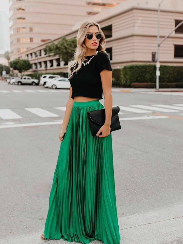 Fashionable pleated maxi skirt - Cazzi