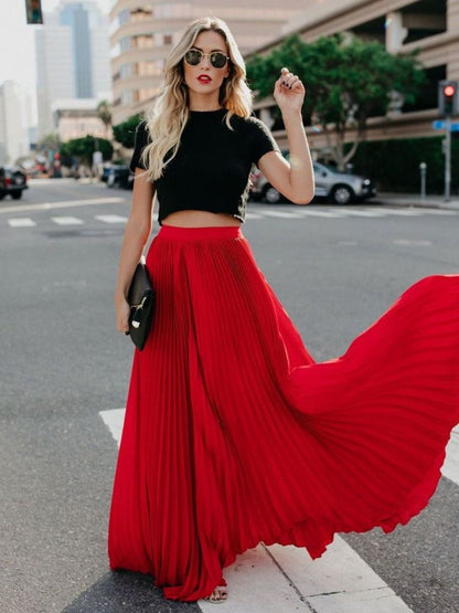 Fashionable pleated maxi skirt - Cazzi