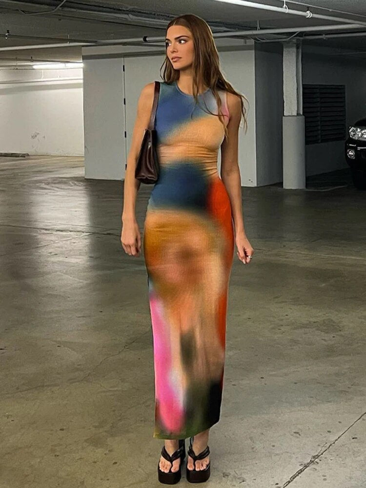 Nova - Tie dye bodycon midi dress