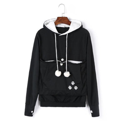 Fleur - Hooded sweatshirt with cat pouch