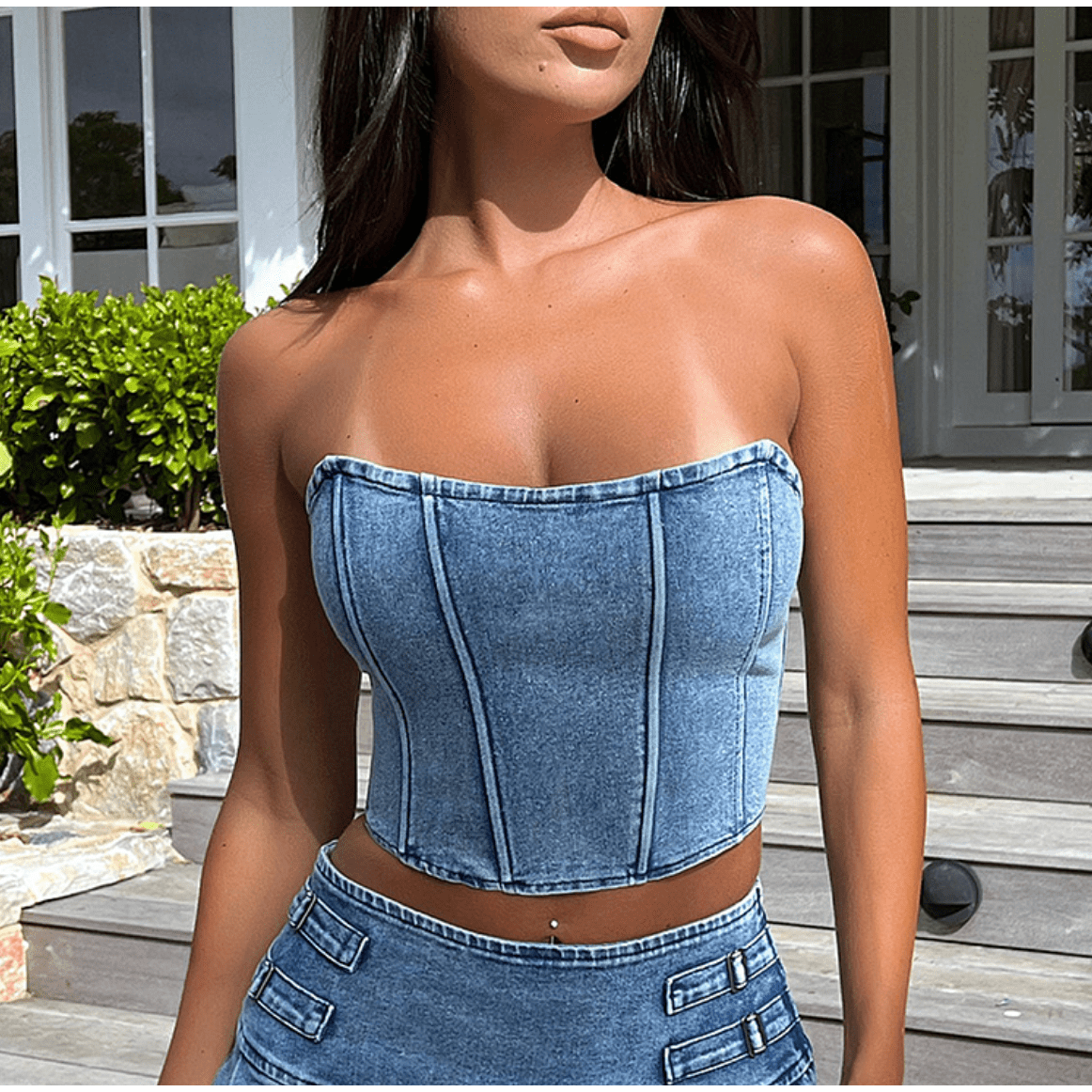 Top Feie - Denim top for women