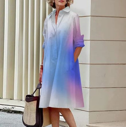 Lillian - Gradient shirt dress for women