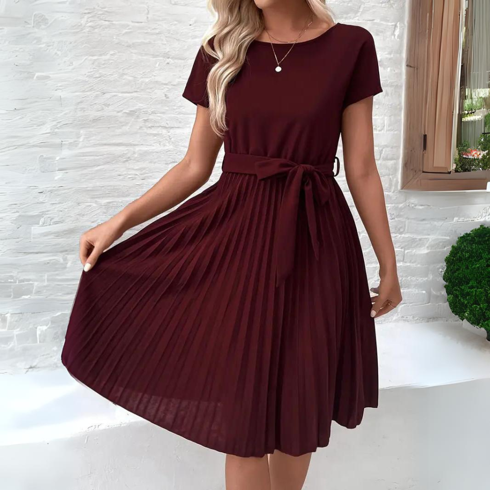 Cato - Casual Lace-up Chiffon Dress