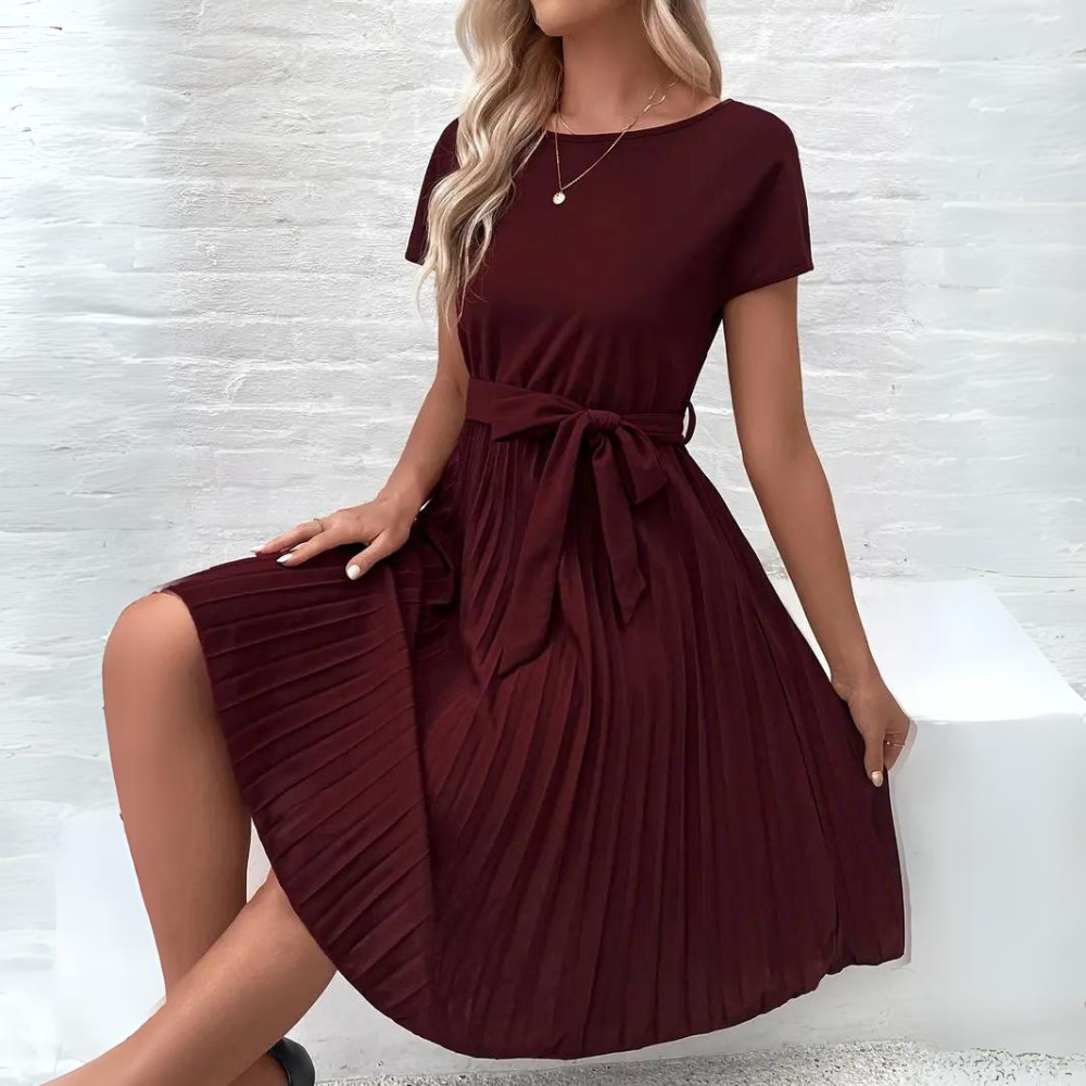 Cato - Casual Lace-up Chiffon Dress