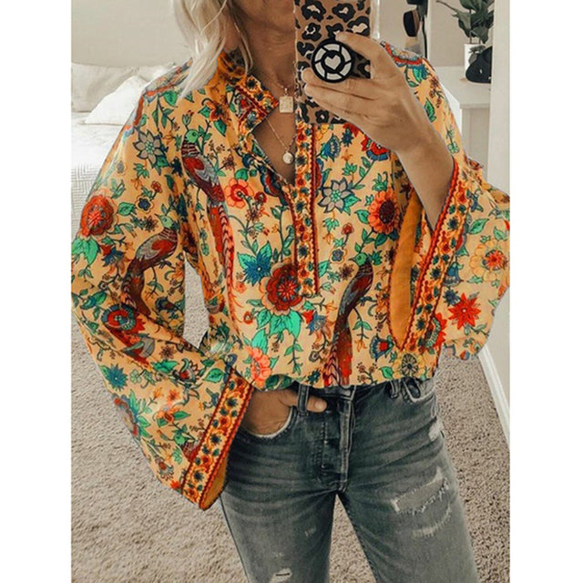 Vinera Blouse | Boho Blouse with Batwing Sleeves