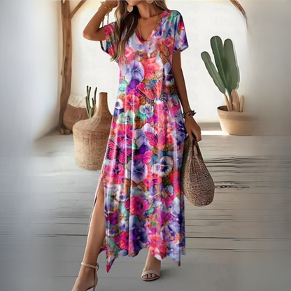 Romane - Elegant Colourful Floral Dress