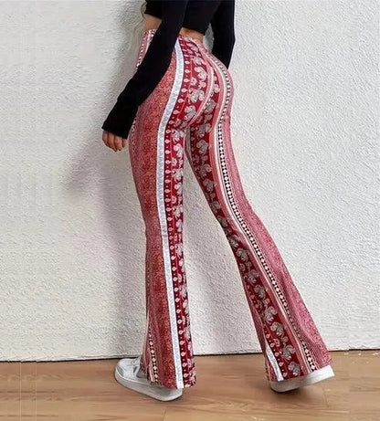 Flare Pants - Trendy Prints - Flattering Fit, Comfortable Fabric - Perfect for Everyday Use