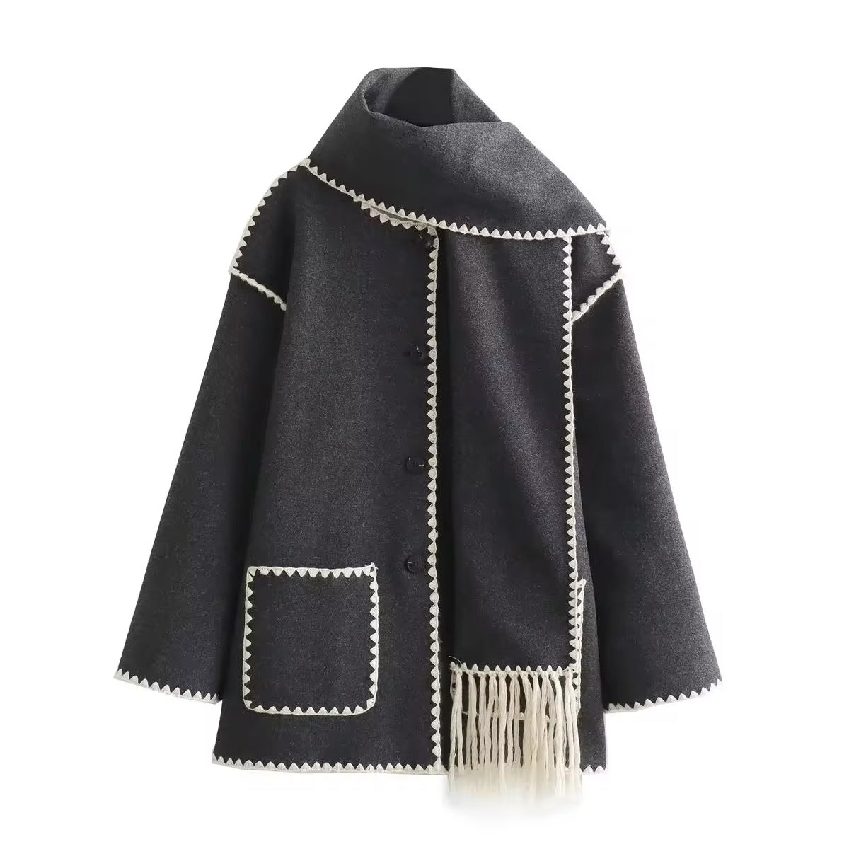 Vivian - loose jacket with shawl tassels