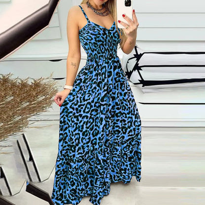 Long dress with leopard print