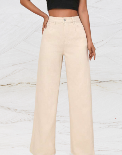 Debra - High-waisted button-fly jeans for women