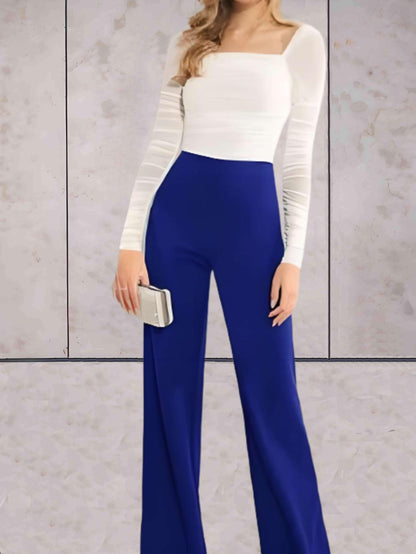 Viviane - Chic, plain, high-waisted wide-leg pants