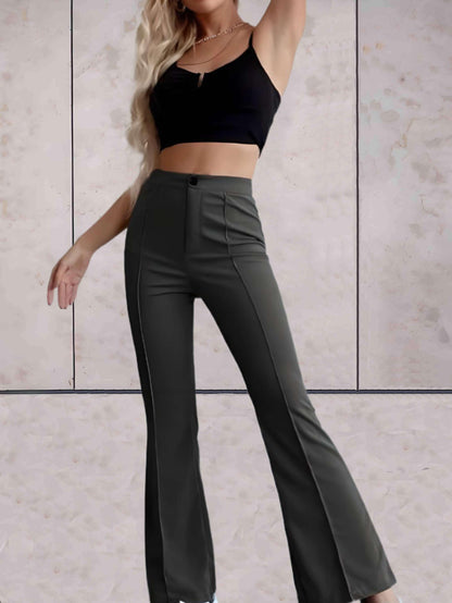 Amélie - Beautifully tailored high-waisted pants with vertical pleats and wide legs