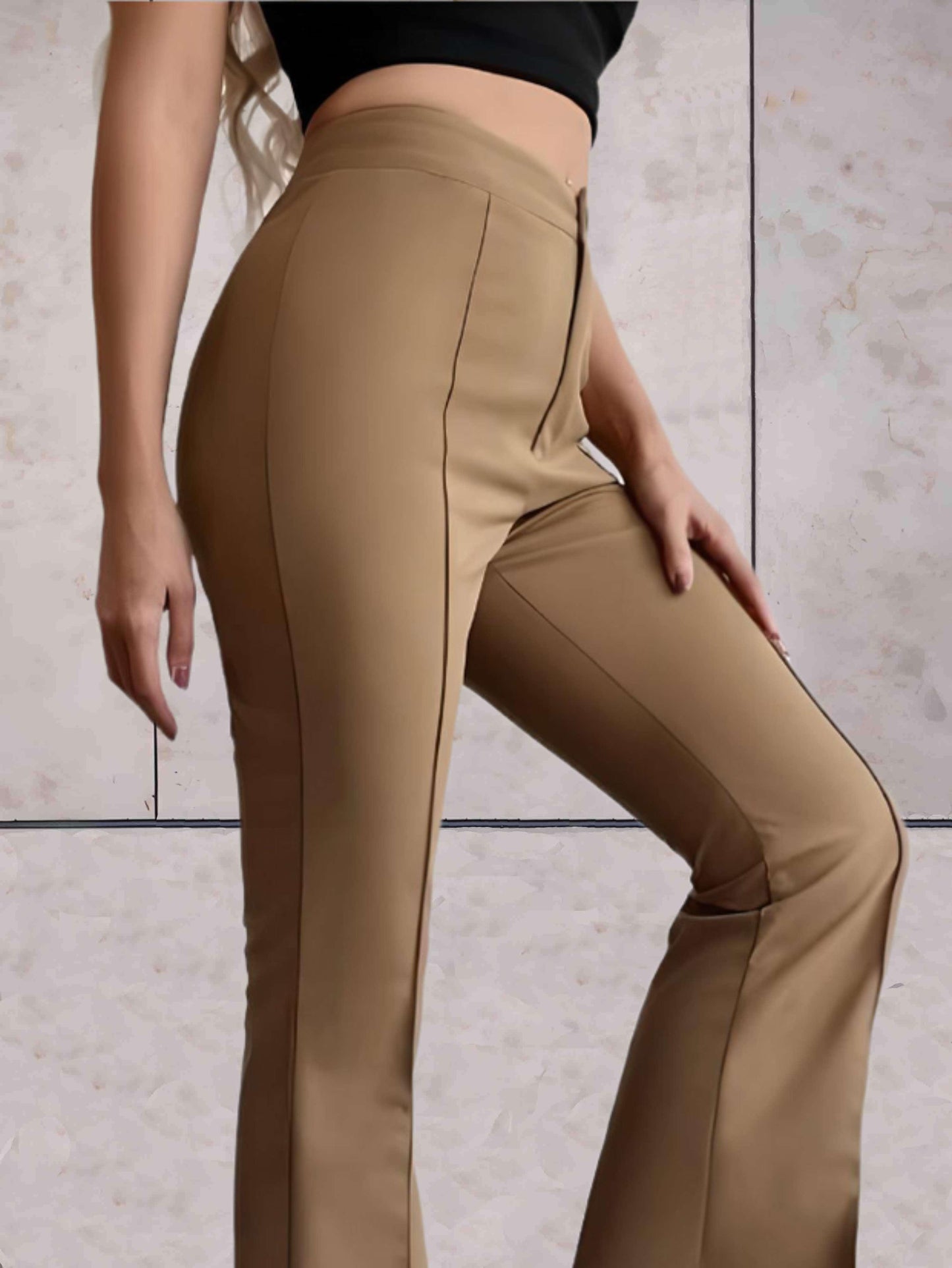 Amélie - Beautifully tailored high-waisted pants with vertical pleats and wide legs