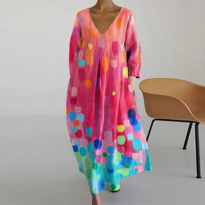 Dilou - Elegant Colourful Summer Dress with Print