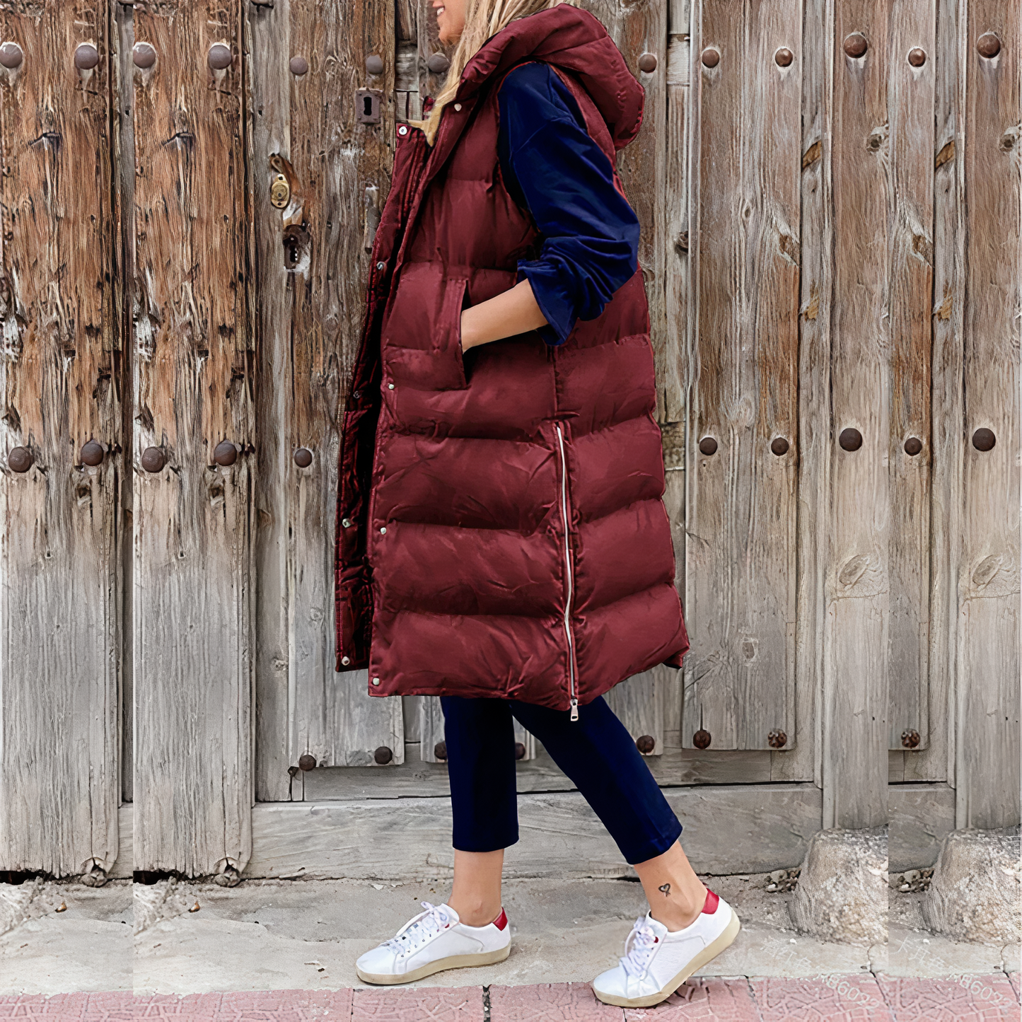 Long hooded vest jacket - Elena