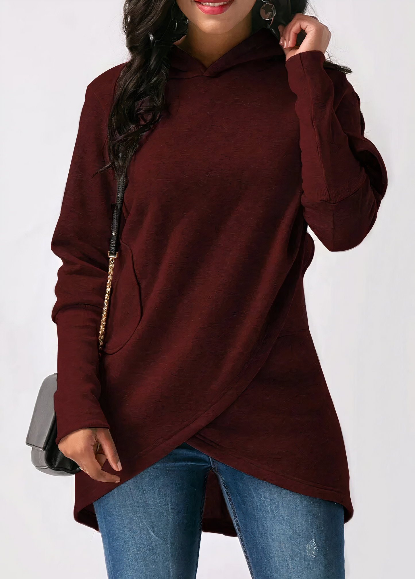 Stylish asymmetric hoodie - Emersyn