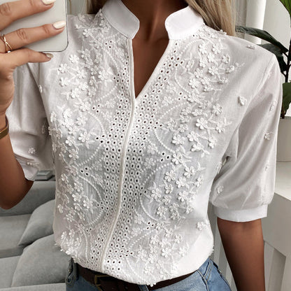 Erin - Lace Top with Lantern Sleeves