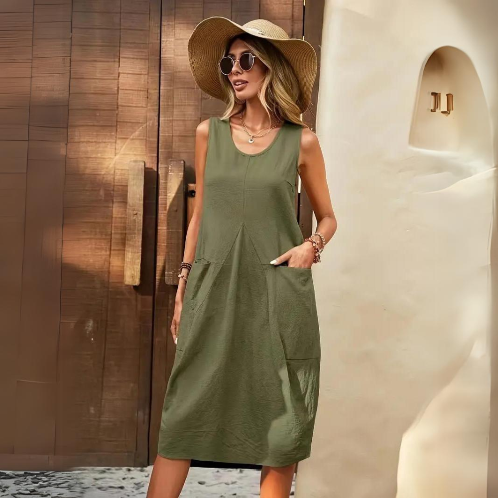 Elin - Casual Cotton Linen Summer Dress