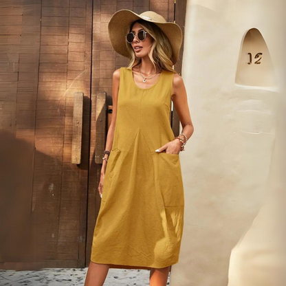 Elin - Casual Cotton Linen Summer Dress