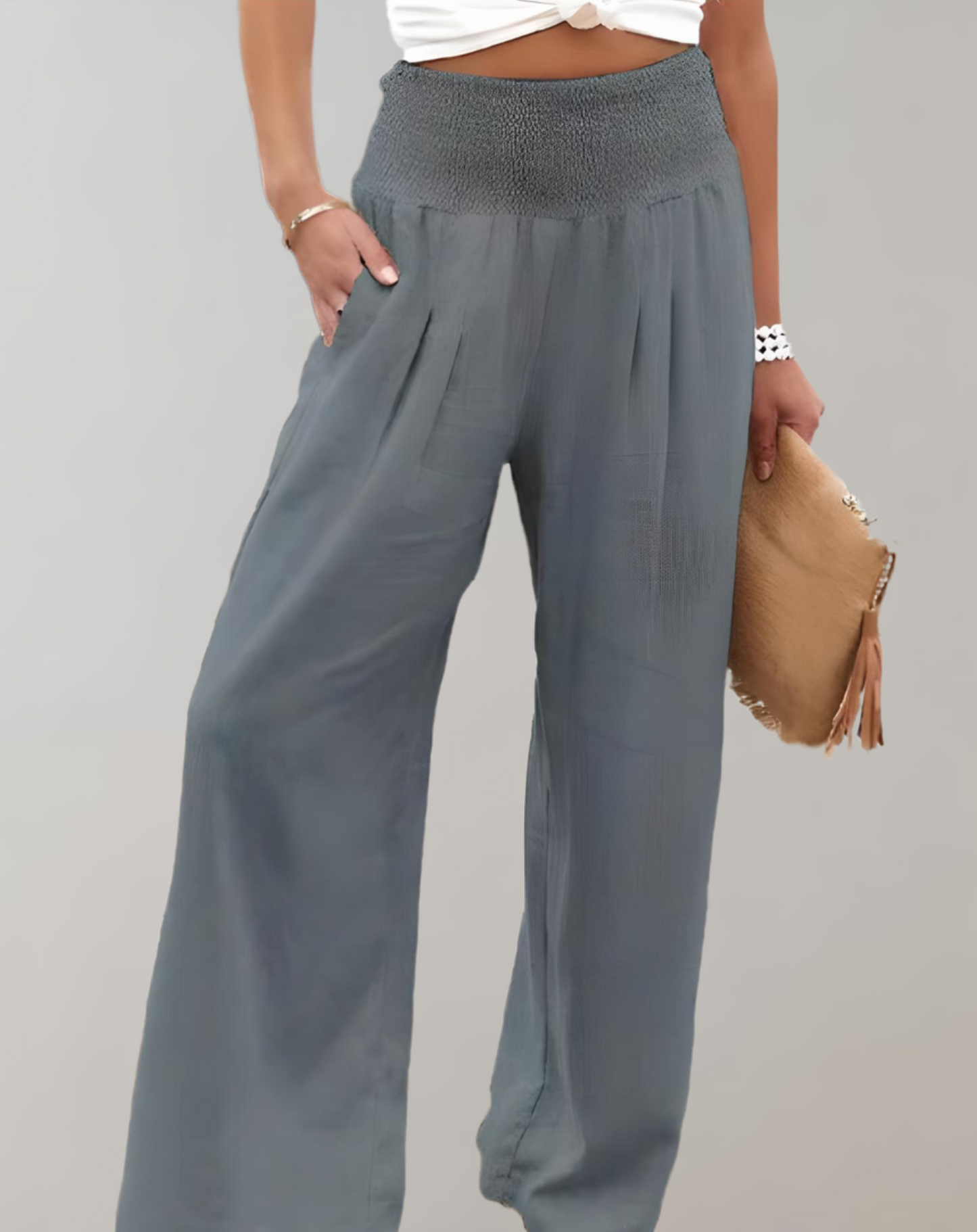 Amandine - High-waisted wide-leg pants with elephant feet