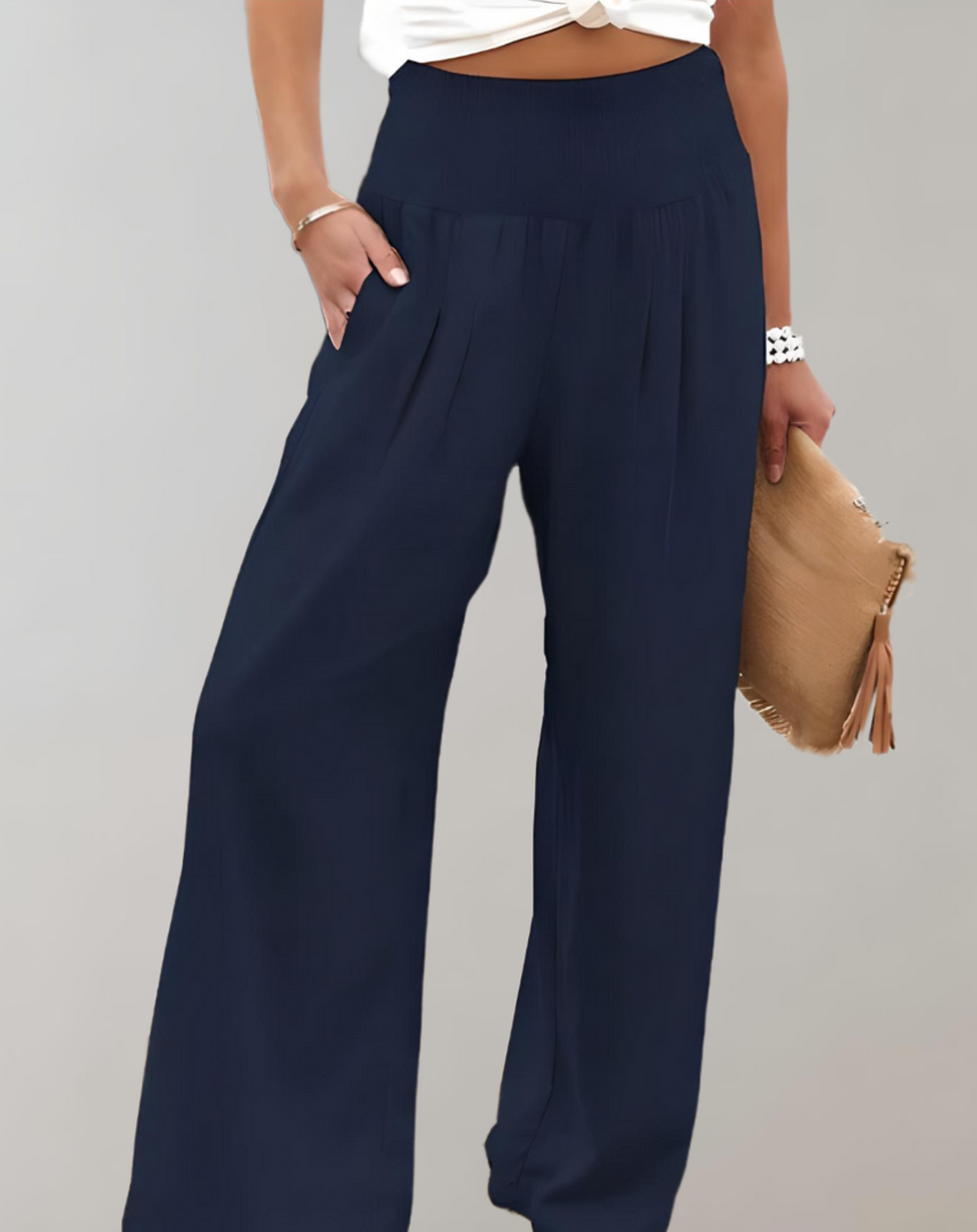 Amandine - High-waisted wide-leg pants with elephant feet