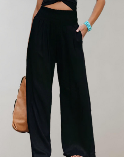 Amandine - High-waisted wide-leg pants with elephant feet