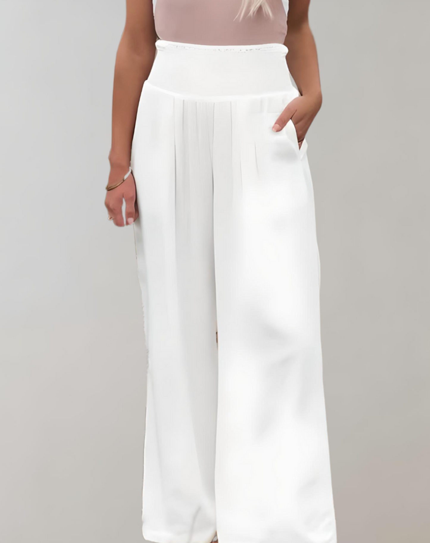 Amandine - High-waisted wide-leg pants with elephant feet