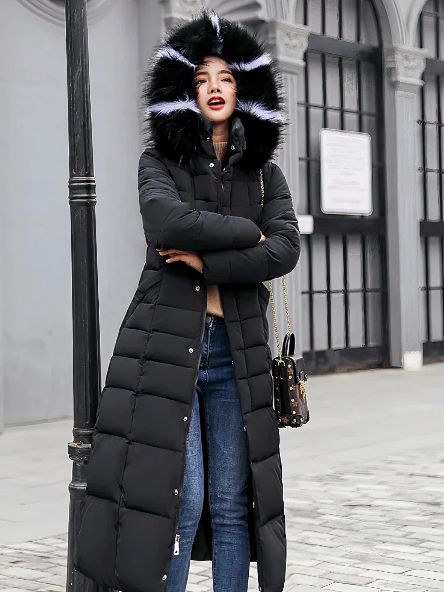 Long, warm winter coat for women - Estella