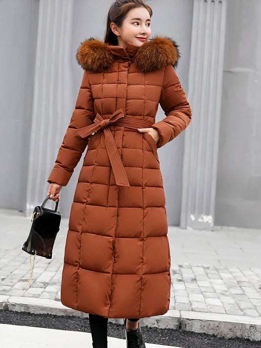 Long, warm winter coat for women - Estella