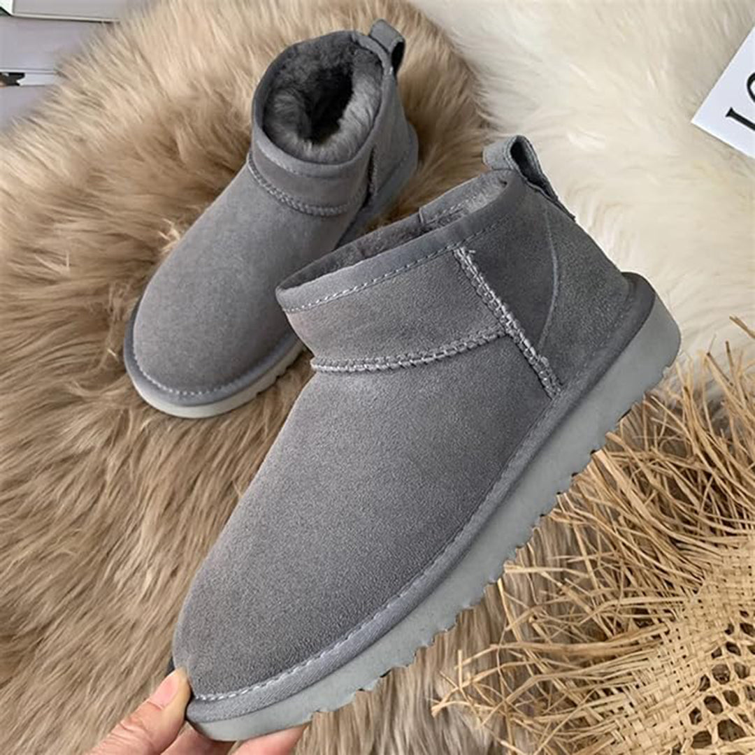 Luxury low winter boots with fur - Isabella