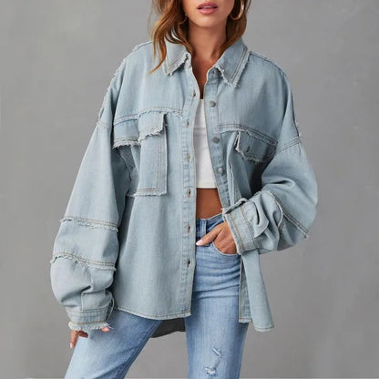 Wide cotton denim jacket