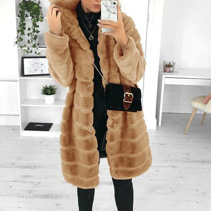 Fluffy faux fur coat