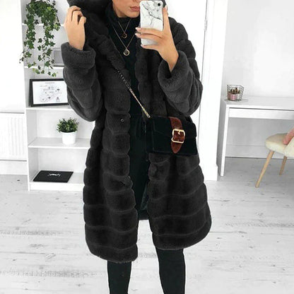 Fluffy faux fur coat