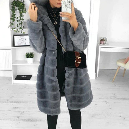 Fluffy faux fur coat