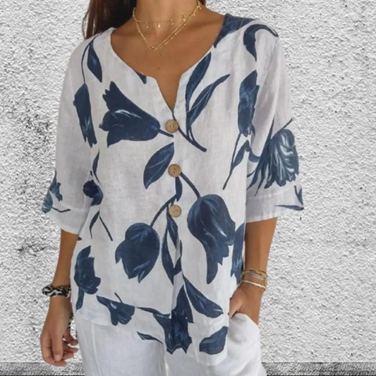 Fiona - Elegant V-neck Shirt For Women