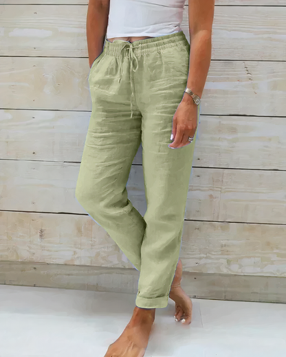 Clara - Women's Comfortable High-Waisted Linen Pants