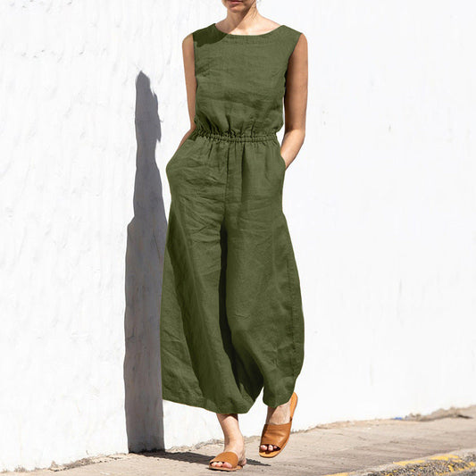 Gabby - Elastic Waist Cotton Playsuit