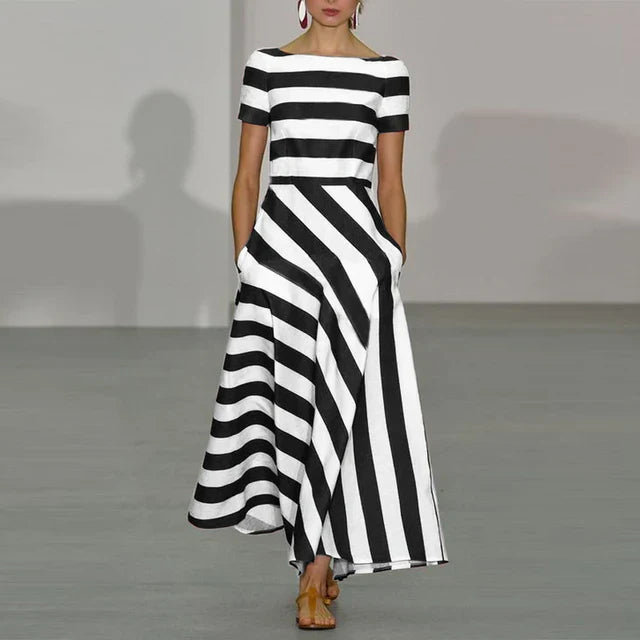 Gaelle - Elegant Striped Dress