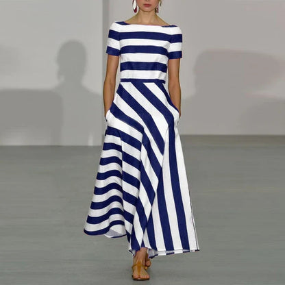 Gaelle - Elegant Striped Dress