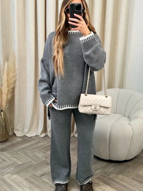 Jess-Mode - Elegant fall sweater and pants set for women