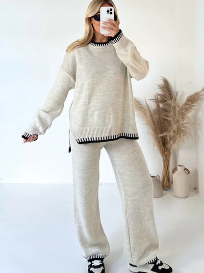 Jess-Mode - Elegant fall sweater and pants set for women