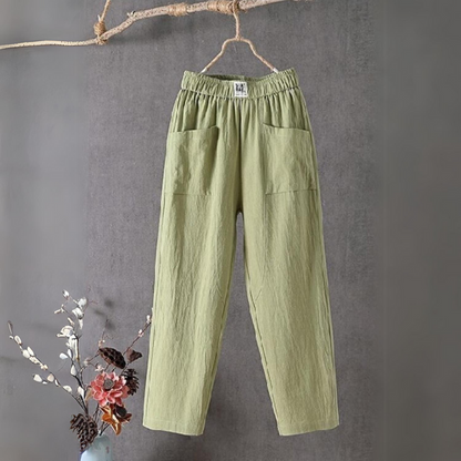 Giselle - Cotton linen women's trousers