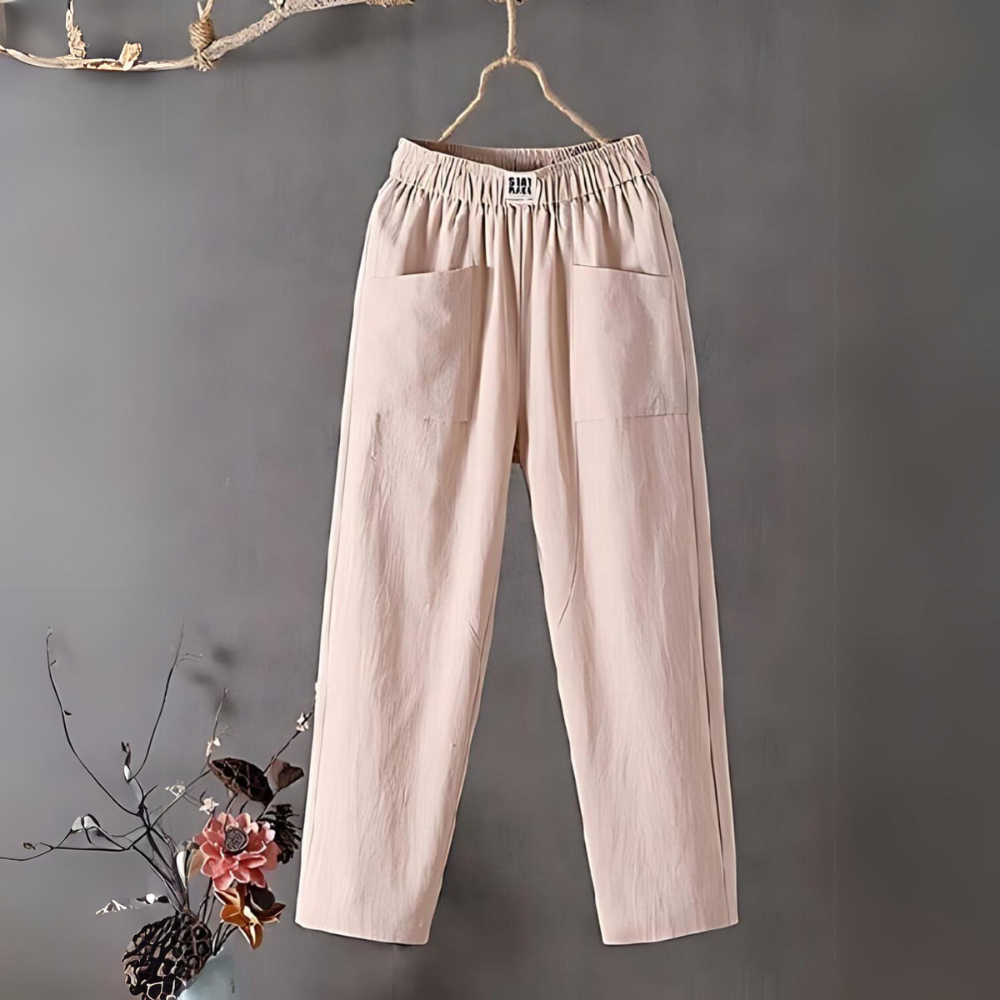 Giselle - Cotton linen women's trousers