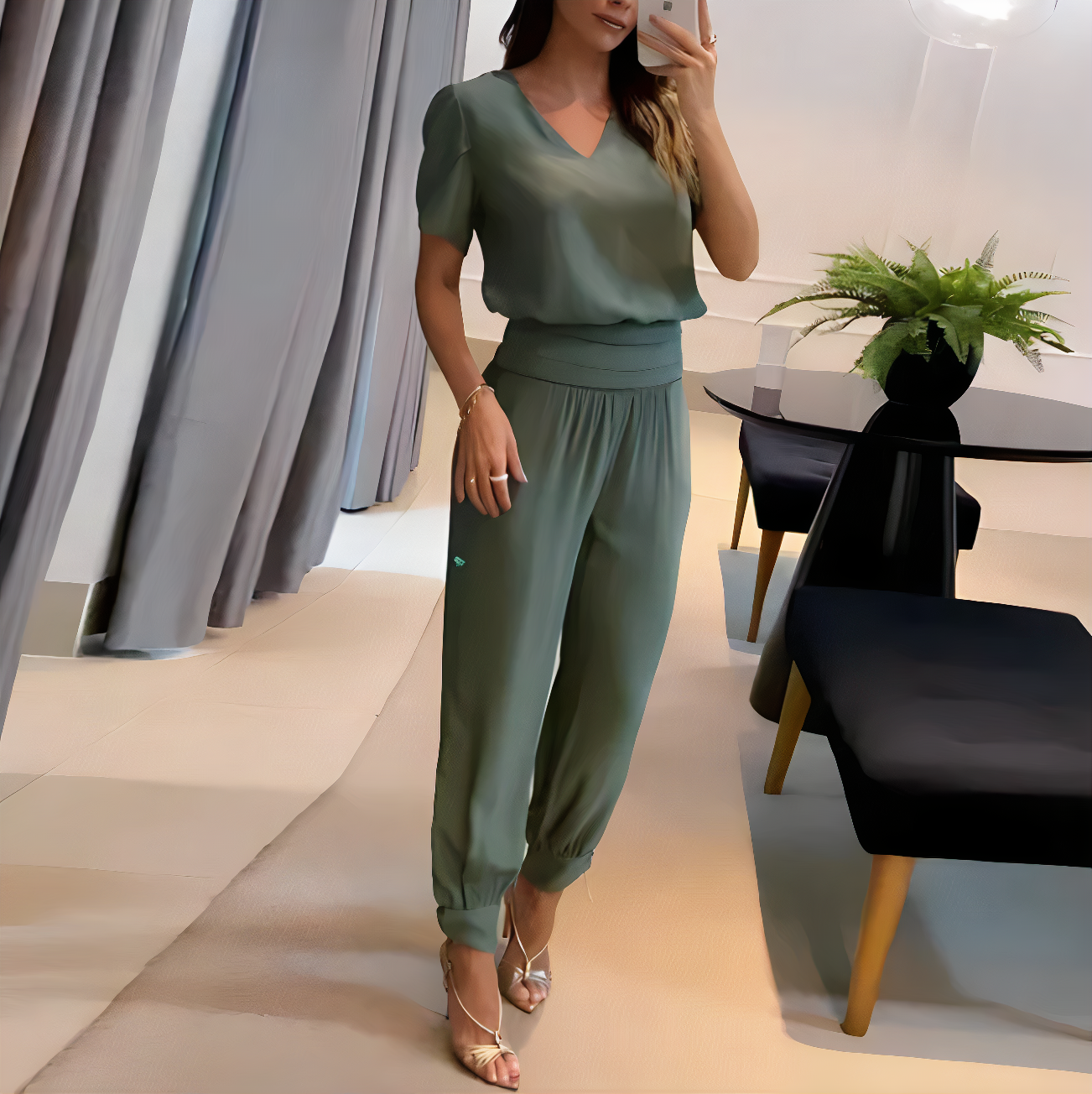 SOFIA - Trendy set with blouse and pants