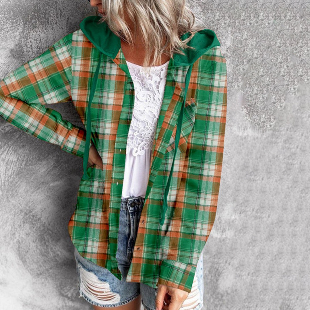 Jess | Hooded jacket with check design