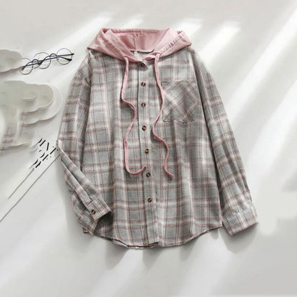 Jess | Hooded jacket with check design