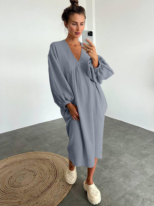 Piper - casual loose-fitting v-neck dress