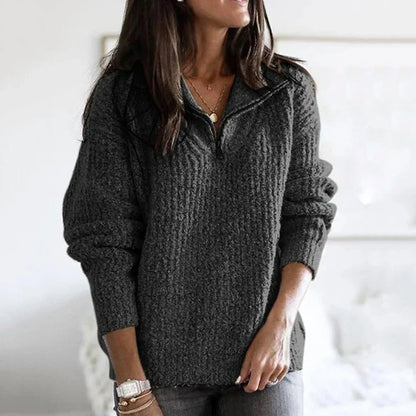 Half-zip sweater for women